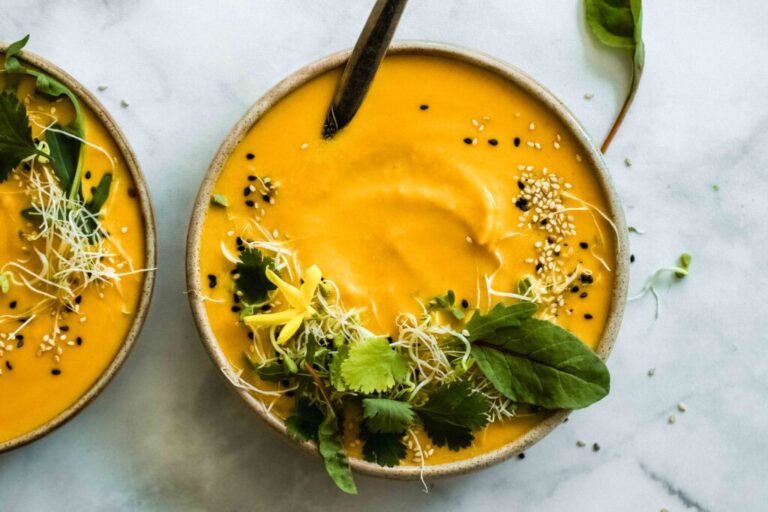 Roasted Carrot Coconut Soup (so creamy!)