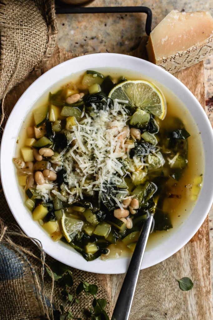 mediterranean bean and zucchini soup