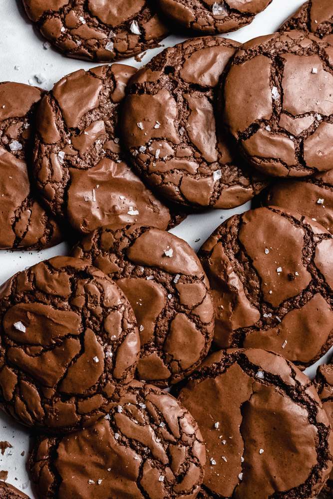 espresso brownie cookies with a hint of sea salt