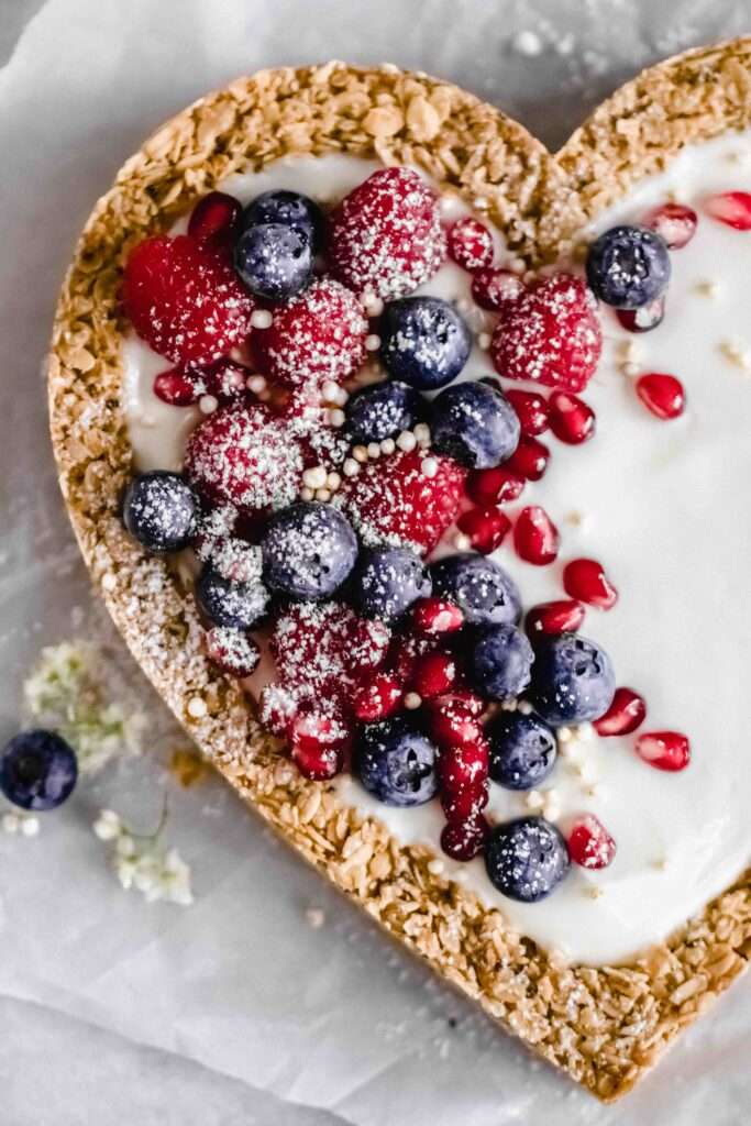 Granola Heart filled with Yoghurt and Berries