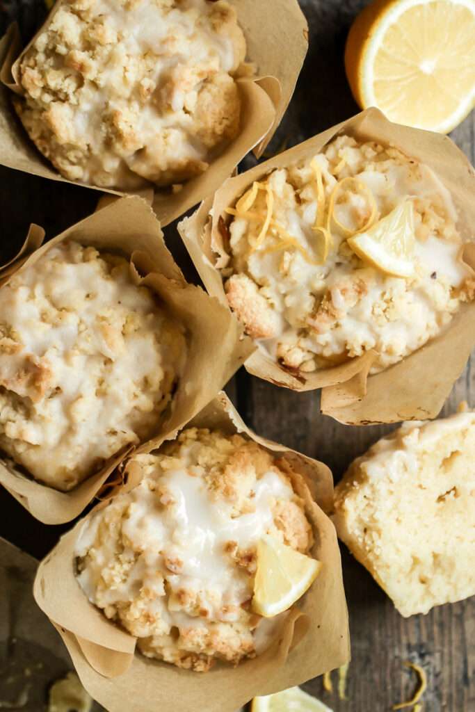 delicious lemon muffins with streusel